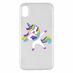 Чехол для iPhone X/Xs Единорог делает дэббинг - PrintSalon