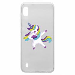 Чехол для Samsung A10 Единорог делает дэббинг