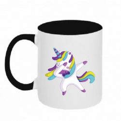 Чашка двухцветная 320ml Единорог делает дэббинг - PrintSalon