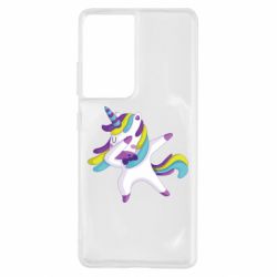 Чехол для Samsung S21 Ultra Единорог делает дэббинг-PrintSalon Чехол для Samsung S21 Ultra Единорог делает дэббинг