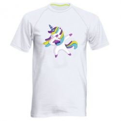 Мужская футболка для спорта Единорог делает дэббинг - PrintSalon