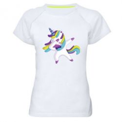 Женская футболка для спорта Единорог делает дэббинг - PrintSalon