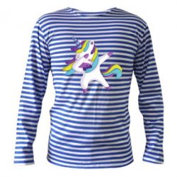 Тельняшка с длинным рукавом Единорог делает дэббинг - PrintSalon