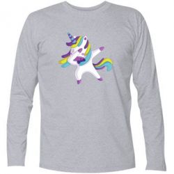 Футболка с длинным рукавом Единорог делает дэббинг - PrintSalon