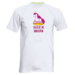 Мужская футболка для спорта Единорог с пончиком - PrintSalon