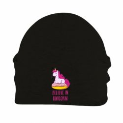 Шапка флисовая Единорог с пончиком - PrintSalon