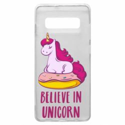 Чехол для Samsung S10+ Единорог с пончиком - PrintSalon