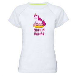 Женская футболка для спорта Единорог с пончиком - PrintSalon