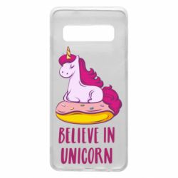 Чехол для Samsung S10 Единорог с пончиком - PrintSalon