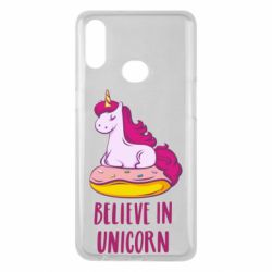 Чехол для Samsung A10s Единорог с пончиком
