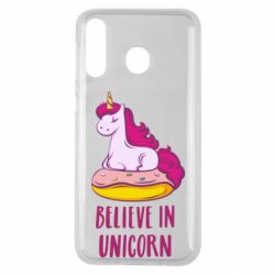 Чехол для Samsung M30 Единорог с пончиком