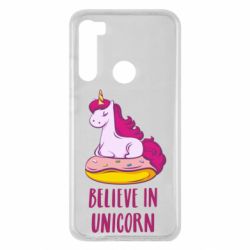 Чехол для Xiaomi Redmi Note 8 Единорог с пончиком - PrintSalon