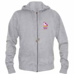 Мужское худи на молнии Единорог с пончиком - PrintSalon