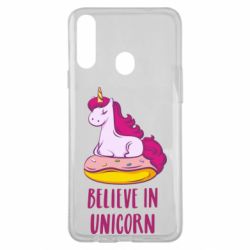 Чехол для Samsung A20s Единорог с пончиком - PrintSalon