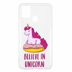 Чехол для Samsung M31 Единорог с пончиком - PrintSalon