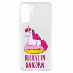 Чехол для Samsung S21+ Единорог с пончиком - PrintSalon