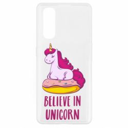 Чехол для Oppo Find X2 Единорог с пончиком - PrintSalon