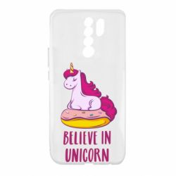 Чехол для Xiaomi Redmi 9 Единорог с пончиком - PrintSalon