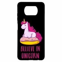 Чехол для Xiaomi Poco X3 Единорог с пончиком - PrintSalon