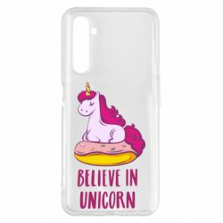Чехол для Realme 6 Pro Единорог с пончиком - PrintSalon