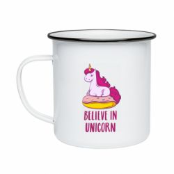 Кружка эмалированная Единорог с пончиком - PrintSalon