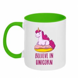Чашка двокольорова Єдиноріг з пончиком