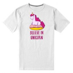 Мужская футболка премиум Единорог с пончиком - PrintSalon