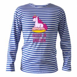Тельняшка с длинным рукавом Единорог с пончиком - PrintSalon