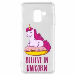 Чехол для Samsung A8 2018 Единорог с пончиком - PrintSalon