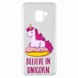 Чехол для Samsung A8+ 2018 Единорог с пончиком - PrintSalon