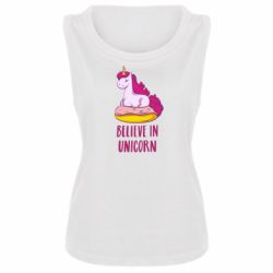 Женская майка Единорог с пончиком - PrintSalon