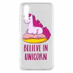 Чехол для Huawei P20 Единорог с пончиком - PrintSalon