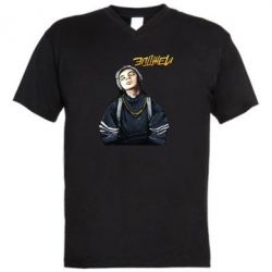 Мужская футболка  с V-образным вырезом Элджей - PrintSalon