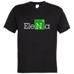 Мужская футболка  с V-образным вырезом Elena - PrintSalon