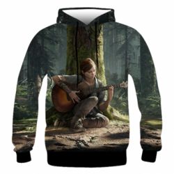 Мужское 3D худи Ellie Plays Guitar - PrintSalon