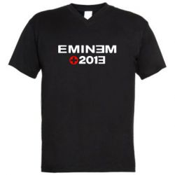 Мужская футболка  с V-образным вырезом Eminem 2013 - PrintSalon