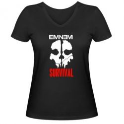 Жіноча футболка з V-подібним вирізом Eminem Survival - PrintSalon