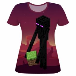 Женская футболка 3D Enderman - PrintSalon
