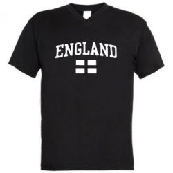 Мужская футболка  с V-образным вырезом England - PrintSalon