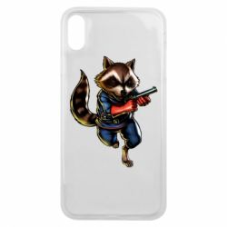 Чохол для iPhone Xs Max Єнот Ракета - PrintSalon