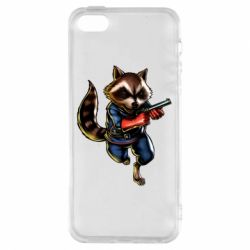 Чохол для iphone 5/5S/SE Єнот Ракета - PrintSalon