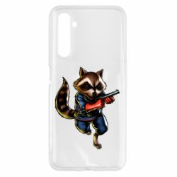 Чохол для Realme 6 Єнот Ракета - PrintSalon