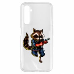 Чохол для Realme 6 Pro Єнот Ракета - PrintSalon