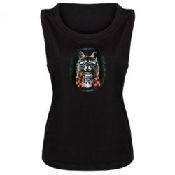 Женская майка Енот в очках - PrintSalon