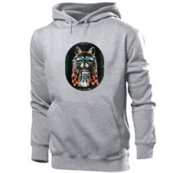 Мужское худи Енот в очках - PrintSalon