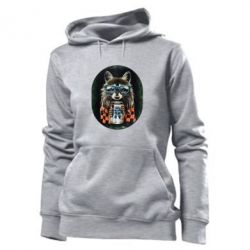 Женское худи Енот в очках - PrintSalon