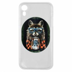 Чехол для iPhone XR Енот в очках - PrintSalon