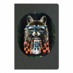 Блокнот с принто Енот в очках - PrintSalon