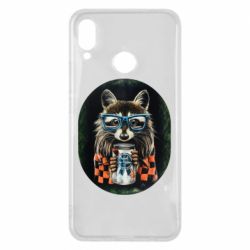 Чехол для Huawei P Smart Plus 2018 Енот в очках - PrintSalon