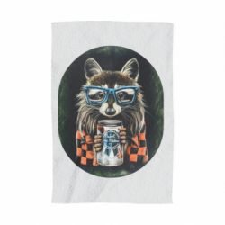 Полотенце с принтом Енот в очках - PrintSalon
